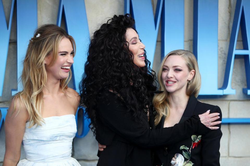 Stars: Lily James, Cher and Amanda Seyfried (REUTERS)