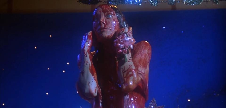 Carrie with pig's blood all over her in "Carrie"