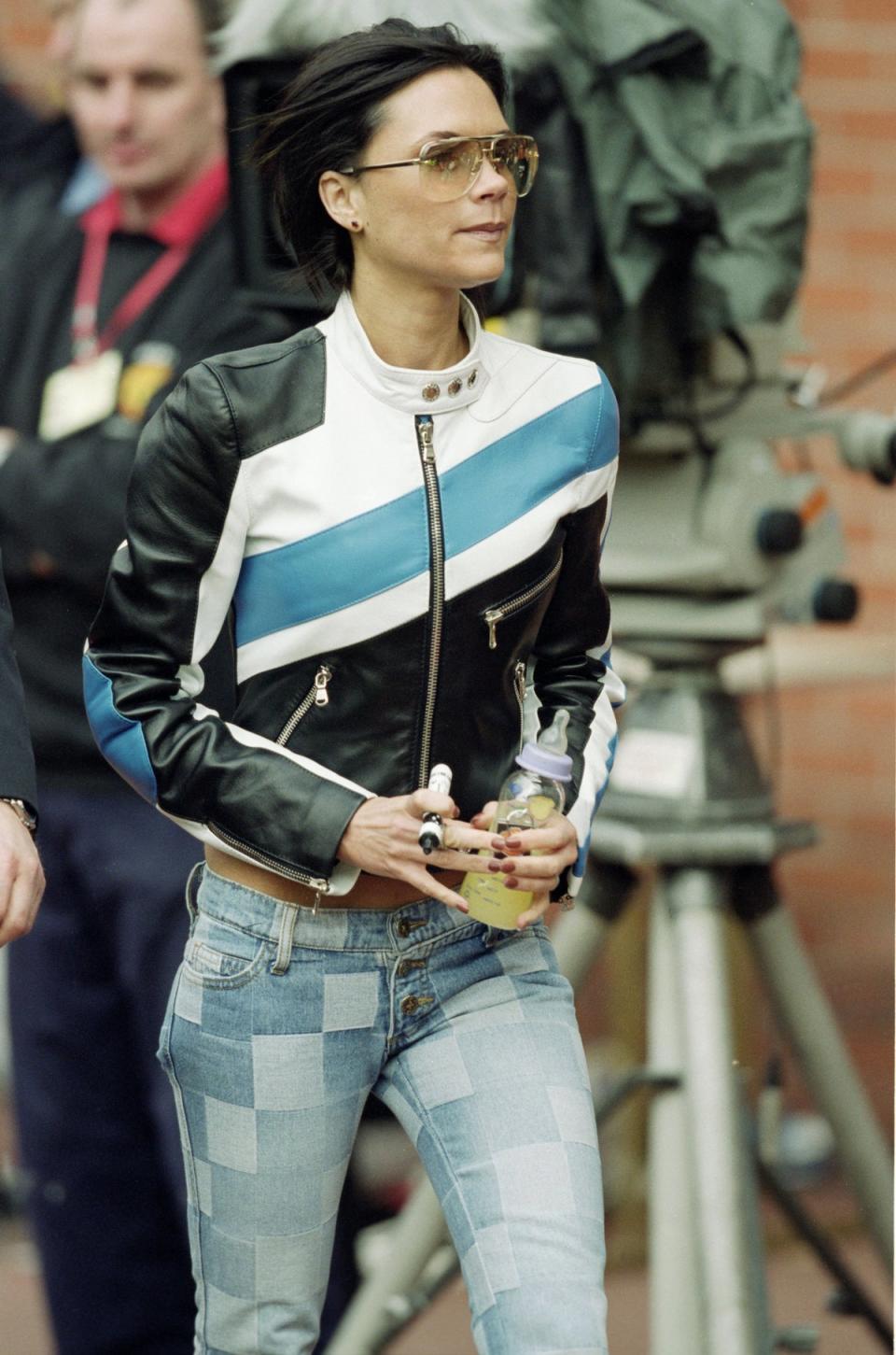 Victoria Beckham at Old Trafford in Manchester on 5 May, 2001 (Getty Images)