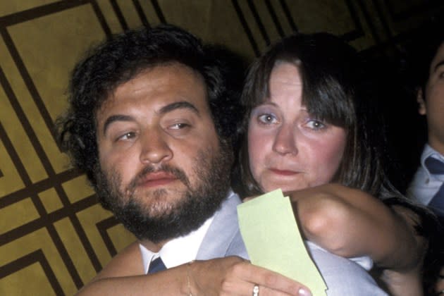 John Belushi's widow Judy was writing songs about her life with the late comedian prior to her death this summer. - Credit: Ron Galella/Ron Galella Collection/Getty Images