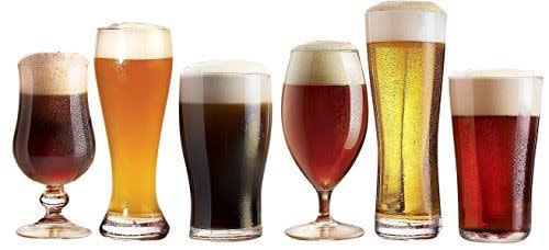 Assorted Craft Brew Glasses, Set of 6