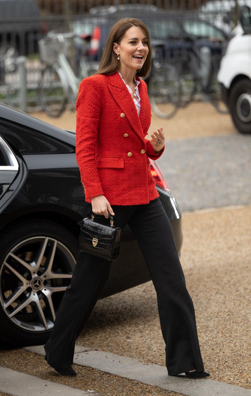 Middleton wore the red Zara dress as a homage to the Danish flag during a visit to Denmark.