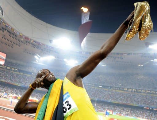 Jamaican track star Usain Bolt, pictured in 2008, on Thursday acknowledged he has had a rocky build-up to the London Olympics, but declared himself "ready to go" in his bid to defend his double sprint titles