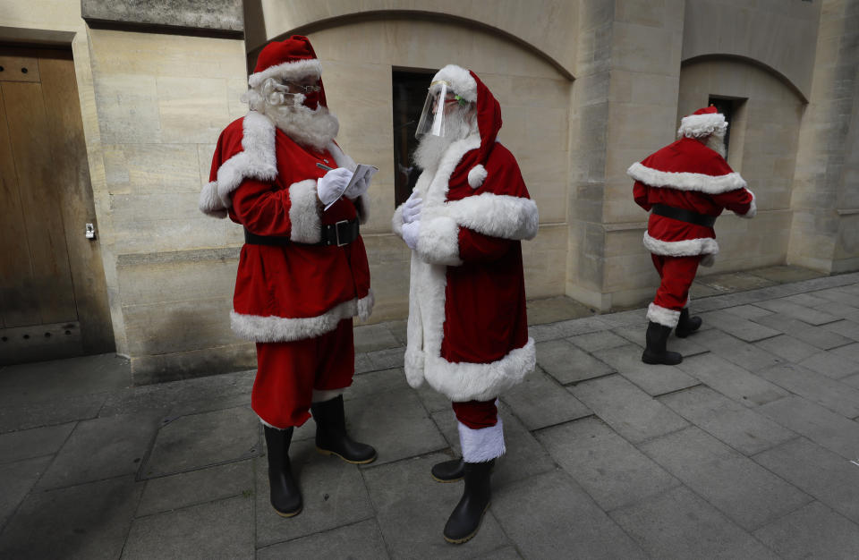 Virus Outbreak Britain Santa School