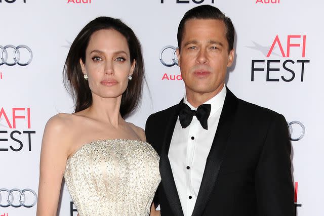 <p>Jason LaVeris/FilmMagic</p> Angelina Jolie and Brad Pitt in Hollywood, California, on Nov. 5, 2015