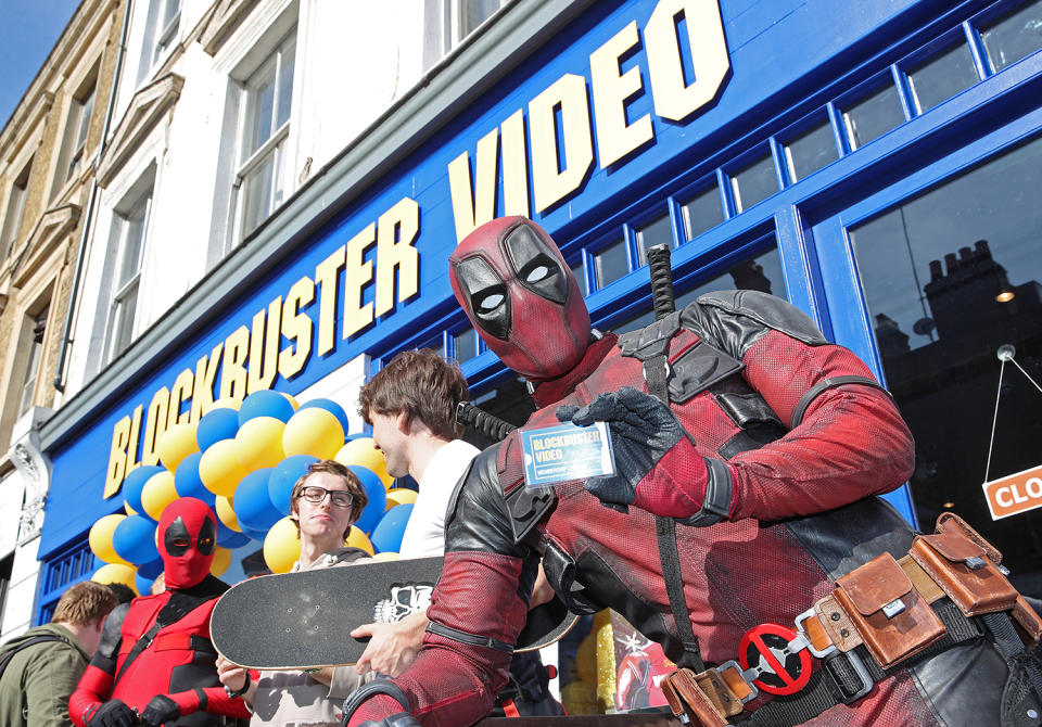 Deadpool enlists Lorraine Kelly to open new Blockbuster Video