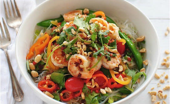 <strong>Get the <a href="http://bevcooks.com/2013/04/thai-shrimp-salad/" target="_blank">Thai Shrimp Salad recipe</a> by Bev Cooks</strong>