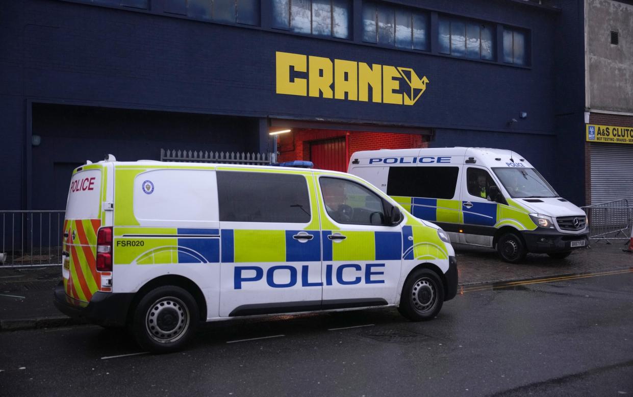 Police outside the Crane nightclub following the attack