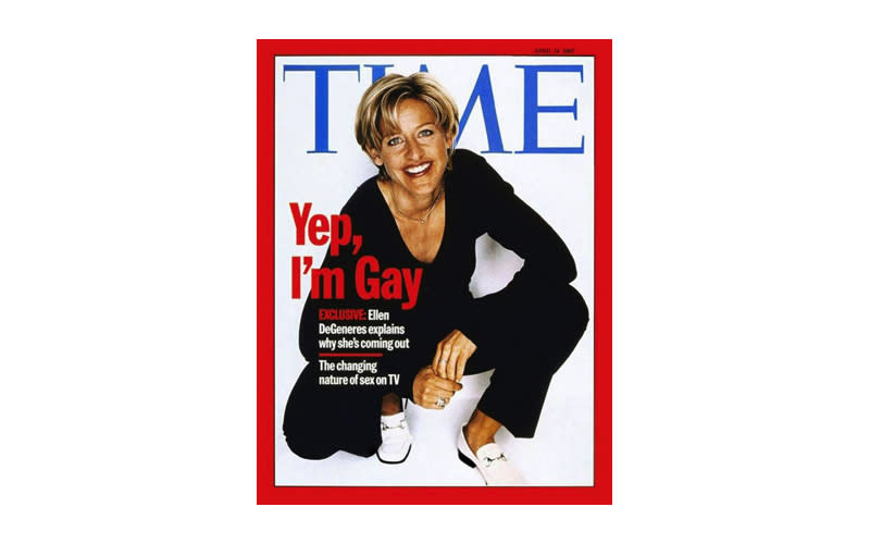 <p>Ellen Degeneres gab 1997 auf dem Cover des Time Magazin ihre Homosexualität bekannt. [Foto: Time] </p>