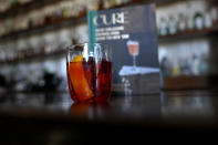 A cocktail is shown at Cure, a cocktail bar in New Orleans, Friday, Nov. 18, 2022. (AP Photo/Gerald Herbert)