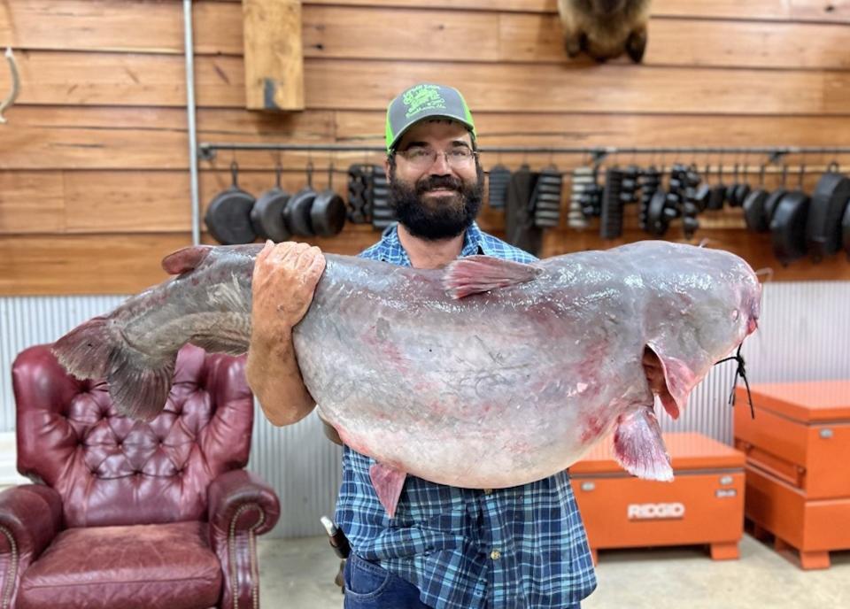 Christopher Halley of Brookhaven caught the Mississippi state record for blue catfish in the Trophy Division with a 104-pounder in 2022. It was determined the fish was about 14 years old.