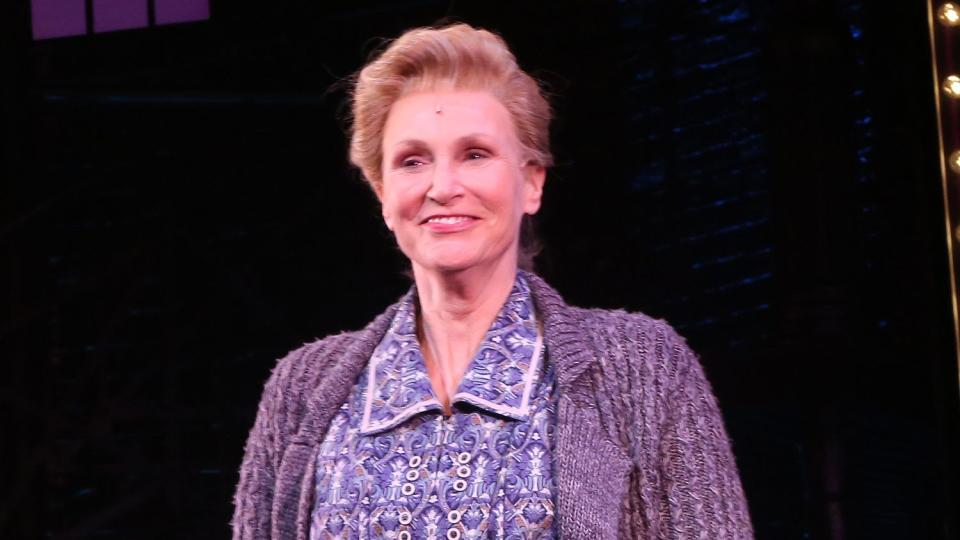 Jane Lynch as "Rosie Brice" during the opening night curtain call for the musical "Funny Girl" on Broadway at The August Wilson Theatre