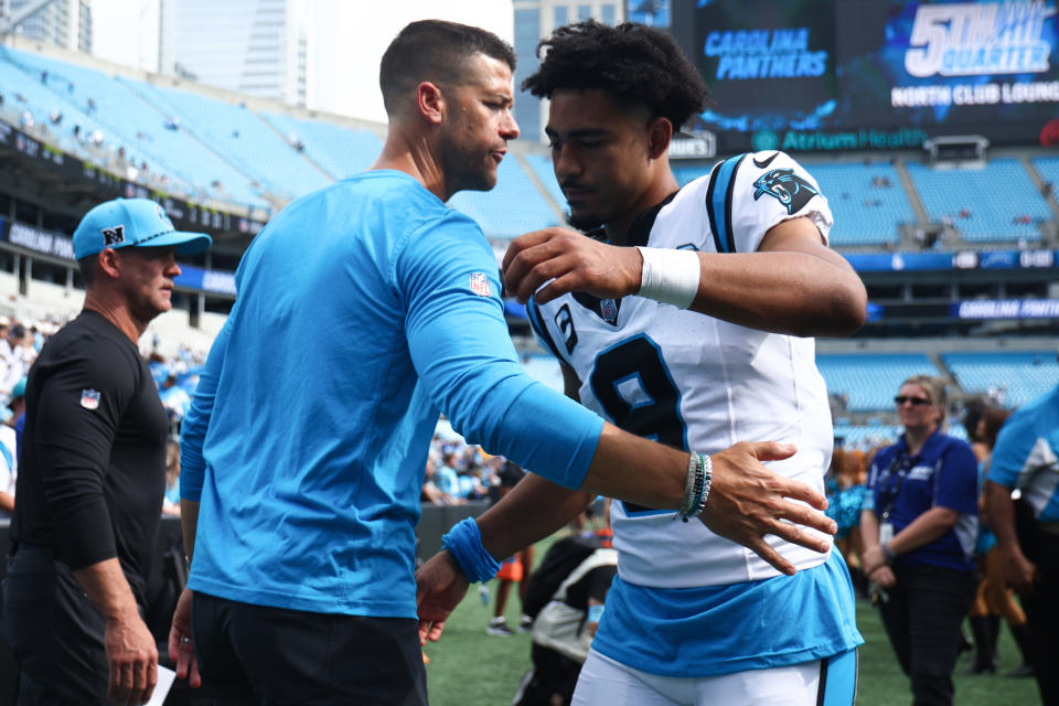 Bryce Young will continue to start in Carolina. Is this the right decision for Young or the Panthers? (Jared C. Tilton/Getty Images)