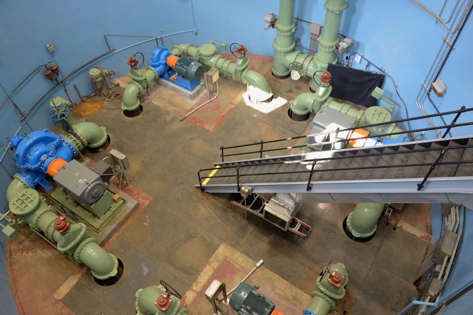 Pumps at the R.C. Willson Water Treatment Plant near Williamsport draw water from the Potomac River