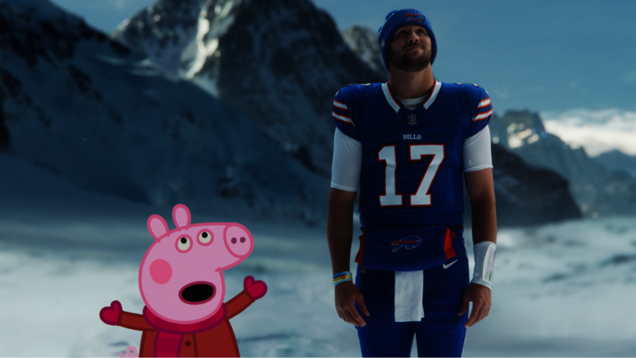  Peppa Pig and Josh Allen in a spot for Paramount Plus. 