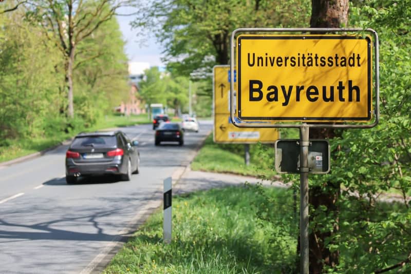 A Bayreuth town sign. Two German-Russian nationals have been arrested in southern Germany on suspicion of spying for Russia, with one suspect accused of discussing possible acts of sabotage, prosecutors said on Thursday. Daniel Löb/dpa