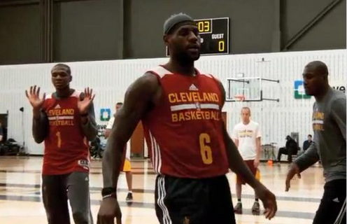 LeBron James of Cleveland Cavaliers wearing No. 6 in practice - ESPN