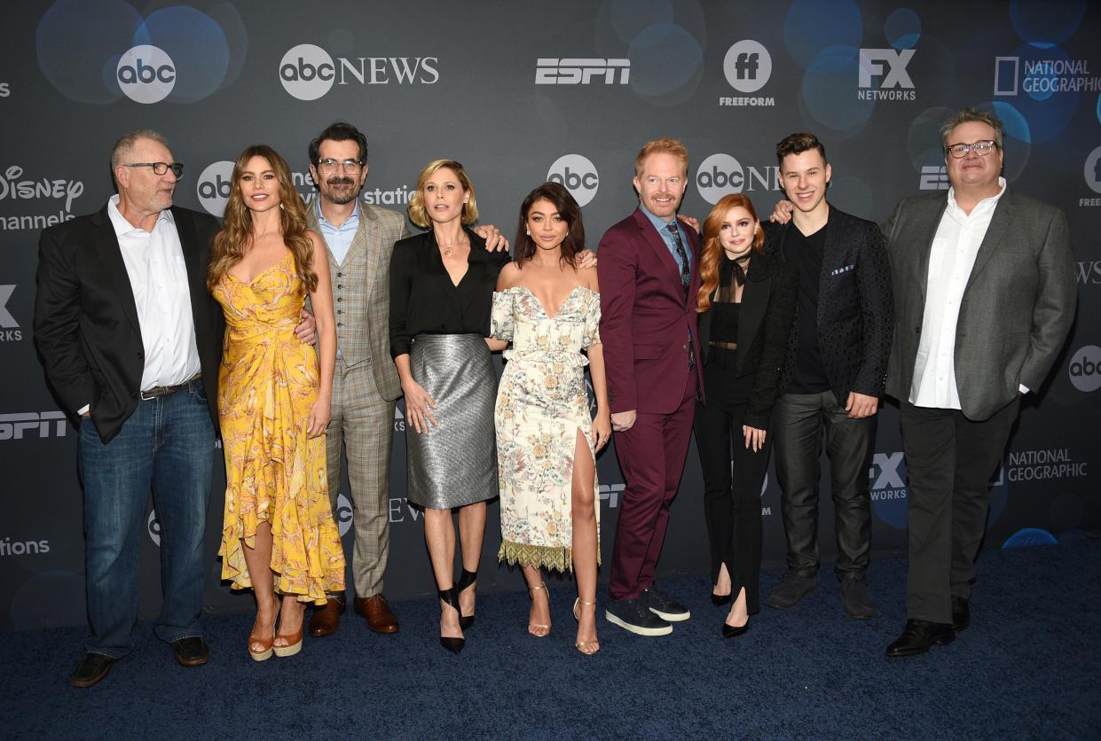 The cast of "Modern Family" reunited, sans Ty Burrell, on Wednesday.