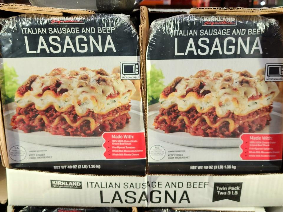 Kirkland Signature Italian-sausage and beef lasagna