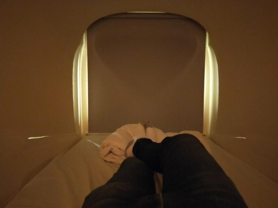 capsule hotel view from pod