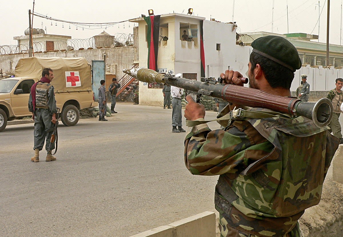 Afghan soldiers and police in Kandahar in 2008  (AFP/Getty)