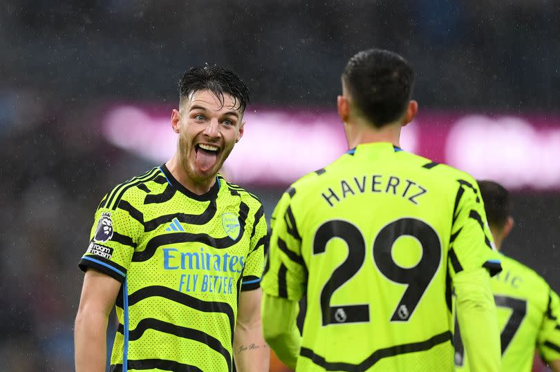 Arsenal players Declan Rice and Kai Havertz