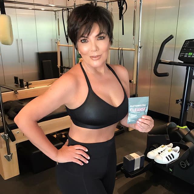 p Kris Jenner posted an ad for Flat Tummy Tea in June