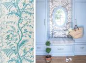 <p>Originating in the 18th century, <a href="https://www.kravet.com/bird-and-thistle-aqua" rel="nofollow noopener" target="_blank" data-ylk="slk:Bird and Thistle;elm:context_link;itc:0;sec:content-canvas" class="link ">Bird and Thistle</a> is an English archival print initially printed on a cream cotton tabby from an engraved copper plate at the Bromley Hall print works from 1780–1785. <a href="https://www.kravet.com" rel="nofollow noopener" target="_blank" data-ylk="slk:Brunshwig & Fils;elm:context_link;itc:0;sec:content-canvas" class="link ">Brunshwig & Fils</a> reintroduced this pattern nearly 200 years later in both fabric and paper, and these frolicking birds have since enjoyed an unparalleled resurgence among interior design enthusiasts. We adore how <a href="https://clarybosbyshelldesign.com/" rel="nofollow noopener" target="_blank" data-ylk="slk:Clary Bosbyshell;elm:context_link;itc:0;sec:content-canvas" class="link ">Clary Bosbyshell</a> designs a feminine entryway vignette employing this class chinoiserie. <br></p>