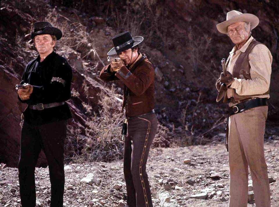 With Cameron Mitchell and Leif Erickson in The High Chaparral -  United Archives