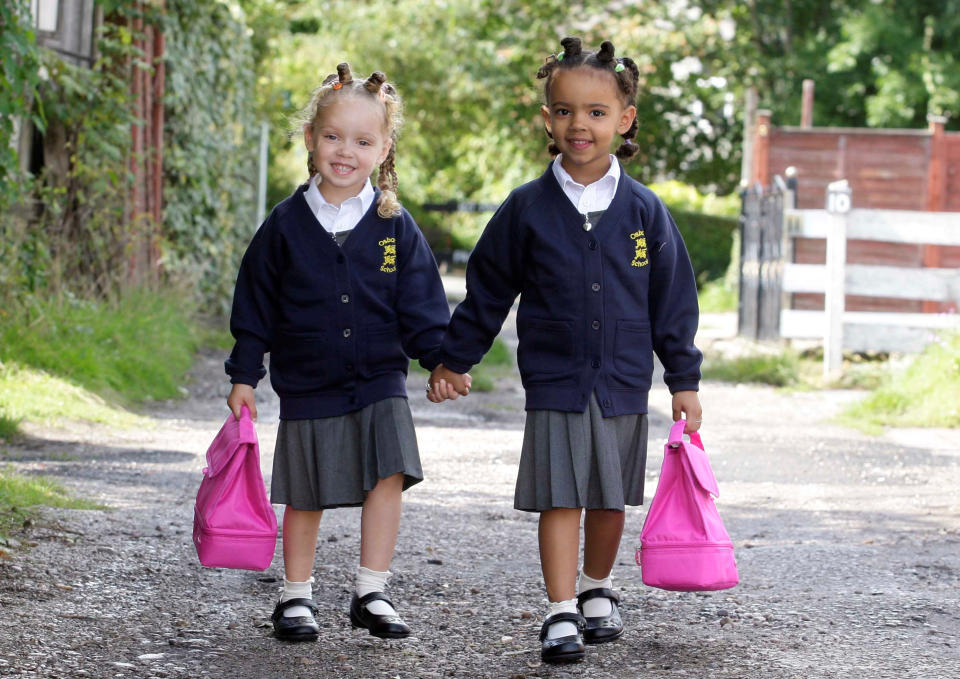 <em>Excited – both girls can’t wait to start secondary school</em>