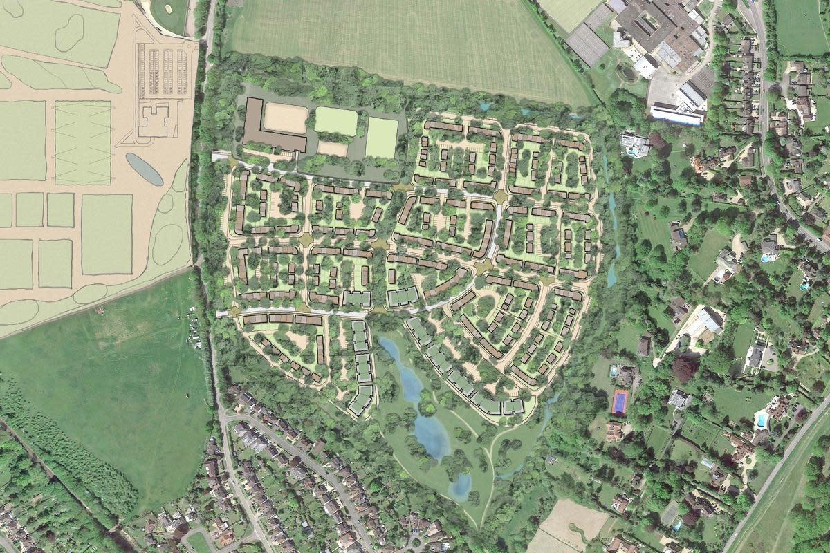 An overview of the proposed housing development in Chorleywood. (Image: Savills/Three Rivers)