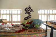 Personal items of one of the students from JSS Jangebe school are seen on the bed, in Zamfara