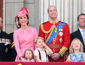 <p>Als Herzogin Kate und Prinz William zusammen mit ihren Kindern bei der “Trooping the Colour”-Parade über beide Ohren strahlten. (Bild: Getty Images) </p>