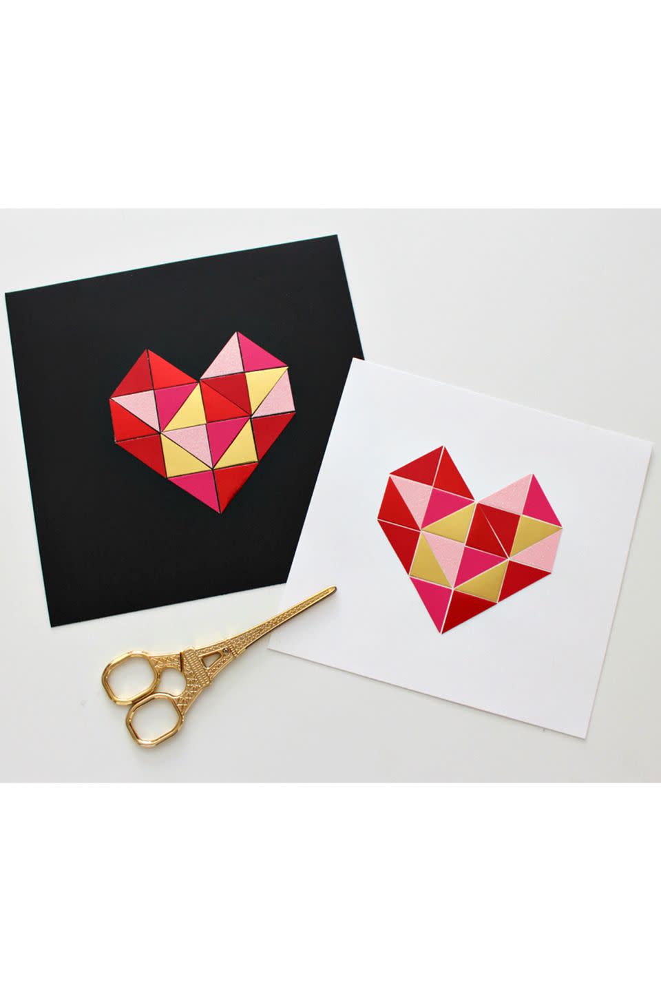 Geometric Heart Valentines