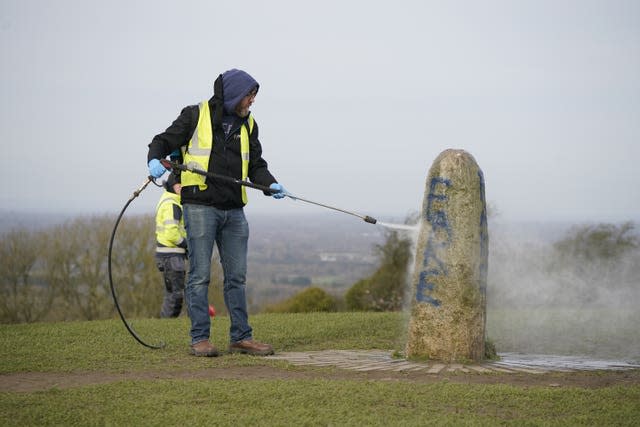 Lia Fail standing stone vandalised