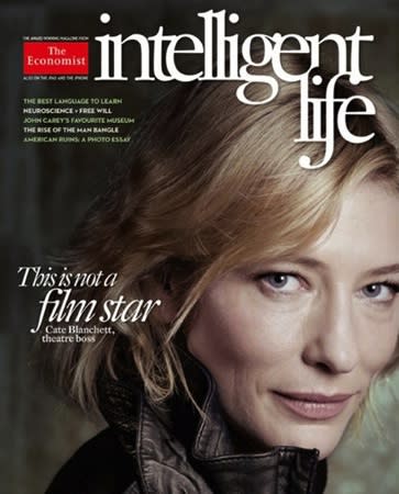 <div class="caption-credit"> Photo by: Intelligent Life</div><b>Cate Blanchett</b> <br> The actress appears Photoshop-free on the March/April 2011 cover of the Economist's Intelligent Life. The magazine's editor, Tim de Lisle, said, "When other magazines photograph actresses, they routinely end up running heavily Photoshopped images, with every wrinkle expunged." He wanted to try something different with Blanchett. "She looks like what she is--a woman of 42, spending her days in the office, her evenings on stage, and the rest of her time looking after three young children," said de Lisle of her cover photo.