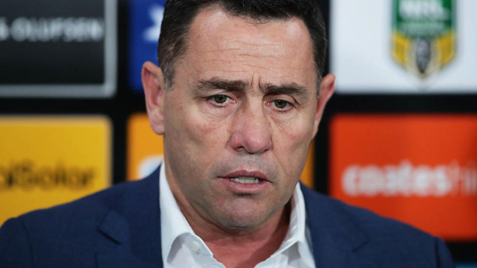 Shane Flanagan speaks to the media in 2017. (Photo by Matt King/Getty Images)