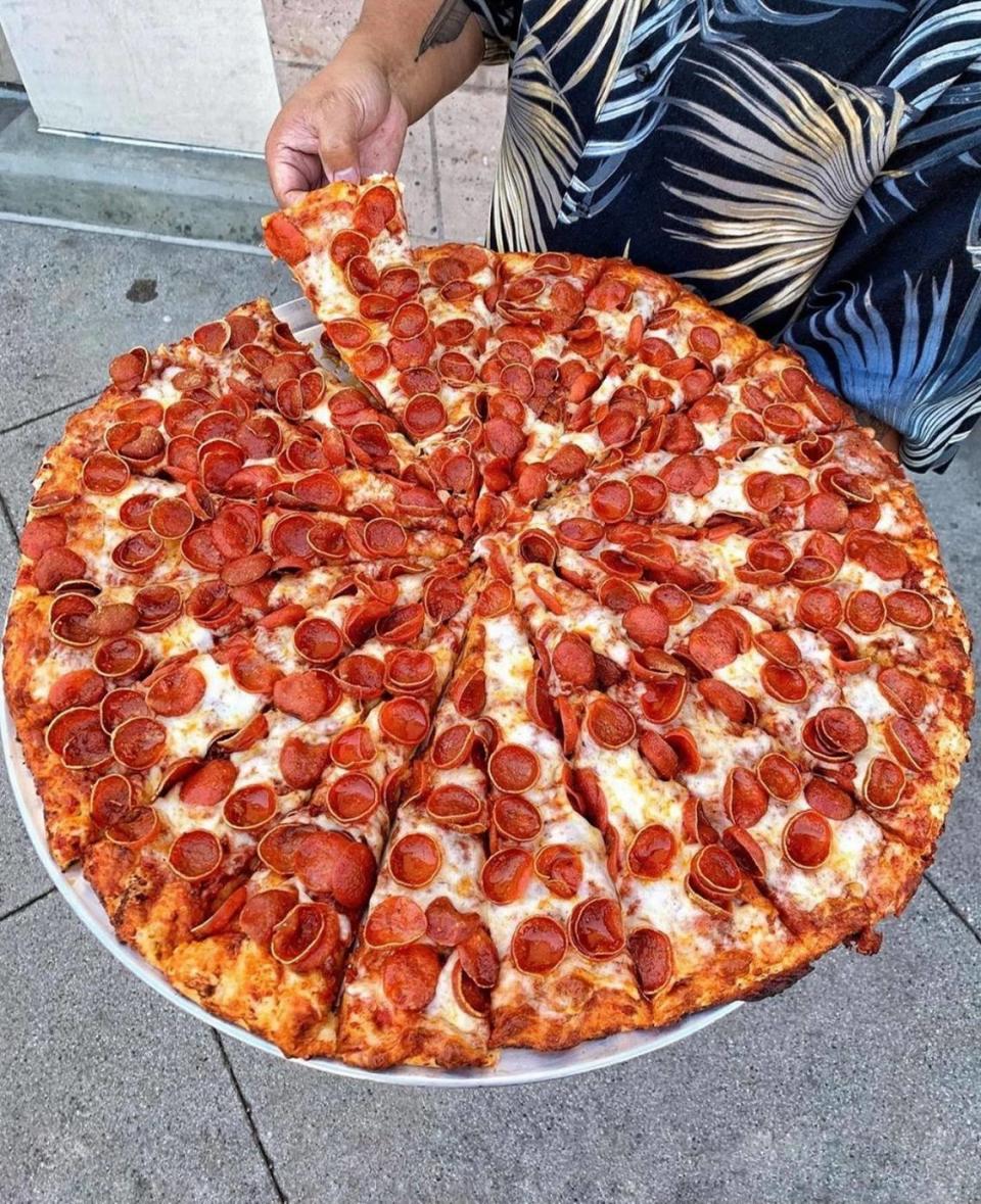 At Mountain Mike’s, you can order a “Mountain” of pizza.