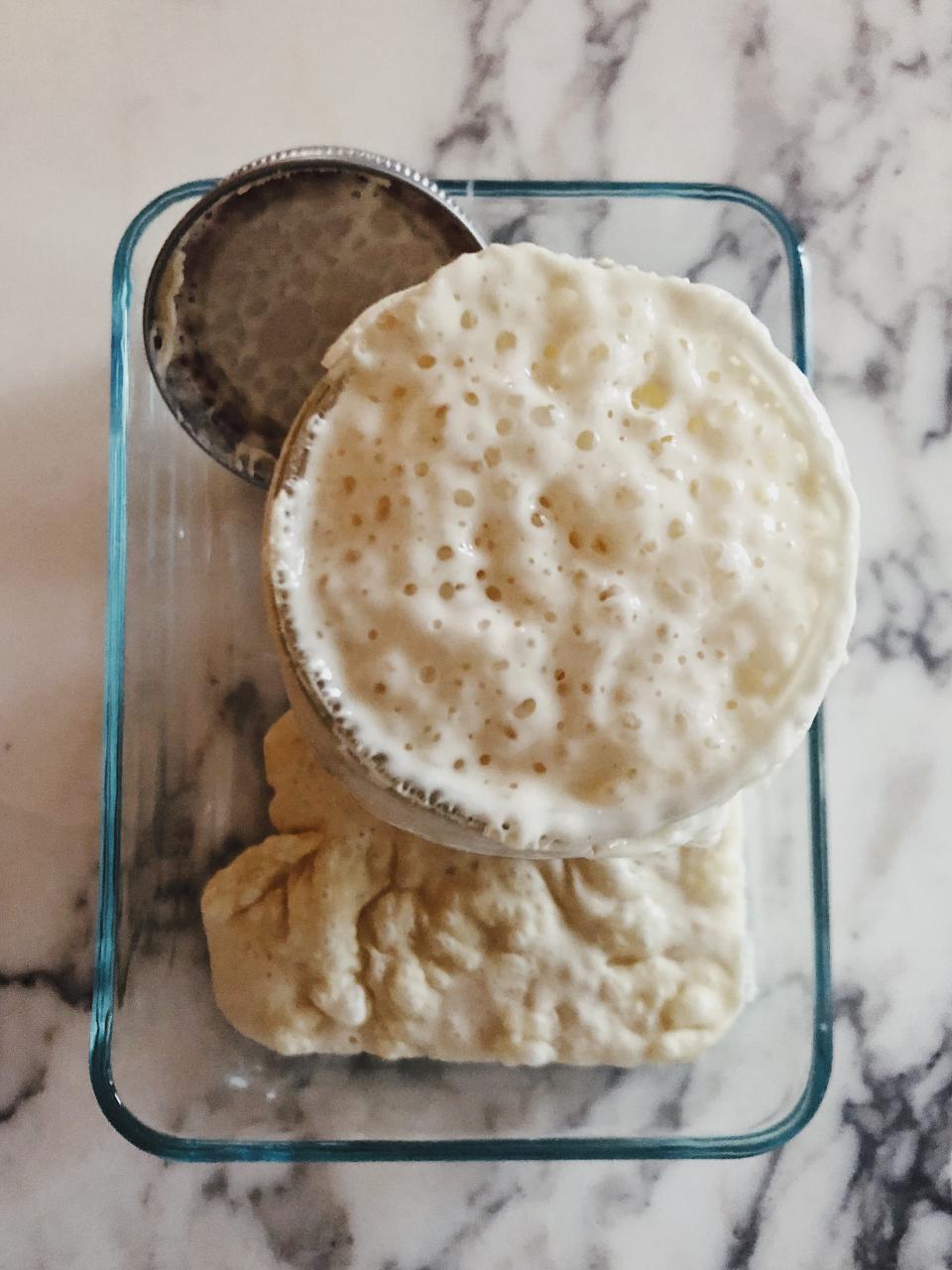 This is what a bubbling sourdough starter looks like. (Photo: Ilana Freddye)