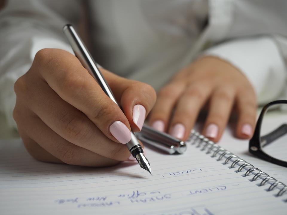 Woman writing