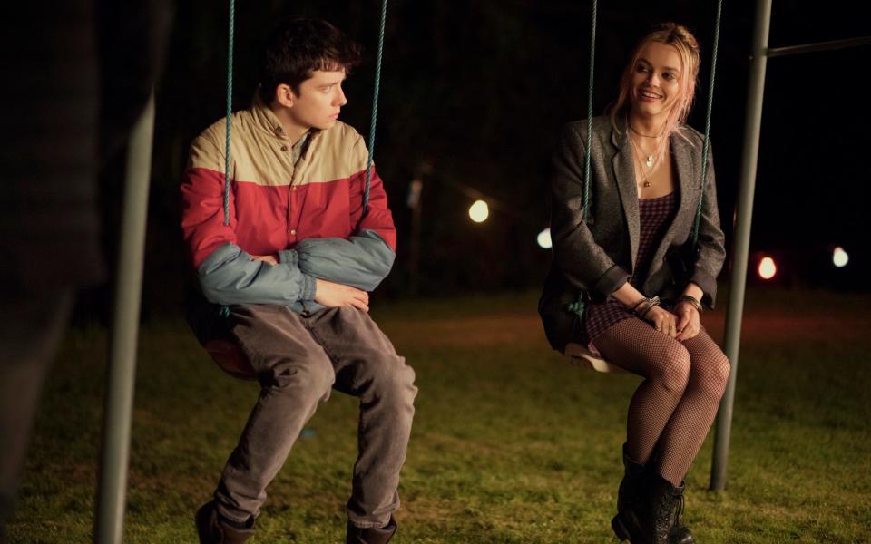 Asa Butterfield and Emma Mackey in a scene from Sex Education - Sam Taylor/Netflix