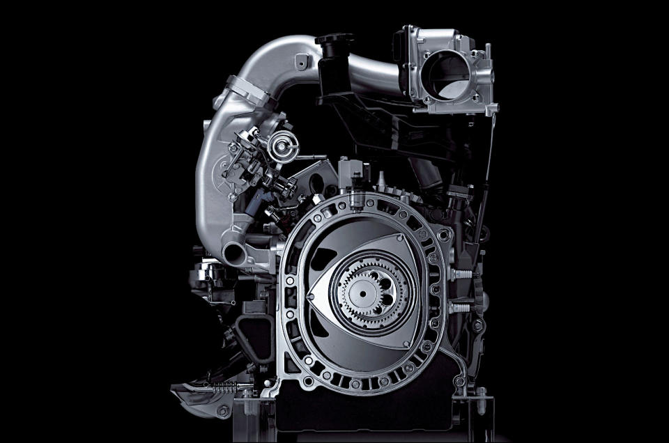 <p>The <strong>Renesis</strong> unit in the <strong>Mazda RX-8</strong> is the only <strong>rotary</strong> engine to have figured in these awards, and indeed the only one fitted to a widely-available car in the period. In 2003 it was the overall winner, and also won the <strong>Best New Engine</strong> and <strong>2.5- to 3.0-litre</strong> categories, repeating the latter feat the following year.</p><p>The Renesis has a measured capacity of <strong>1308cc</strong>, but rotaries operate so differently from piston engines that their assumed capacity is raised using an <strong>equivalence formula</strong>. This formula can vary, but for the International Engine of the Year awards it was <strong>x2</strong>, so the Renesis was classified as measuring <strong>2616cc</strong>.</p>