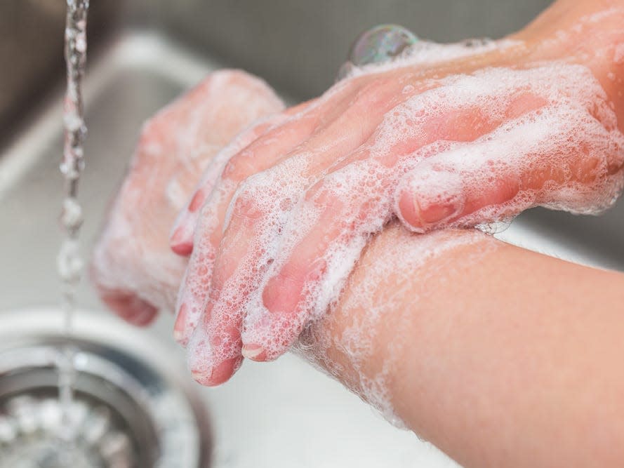 washing hands