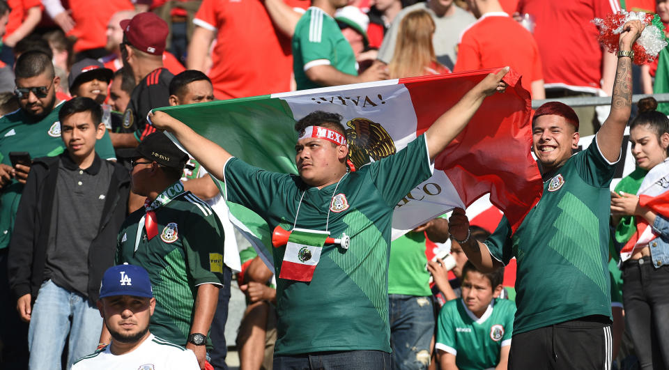 Mexico fans are the only USA-based group en masse that has a team to root for in the World Cup. (Getty)