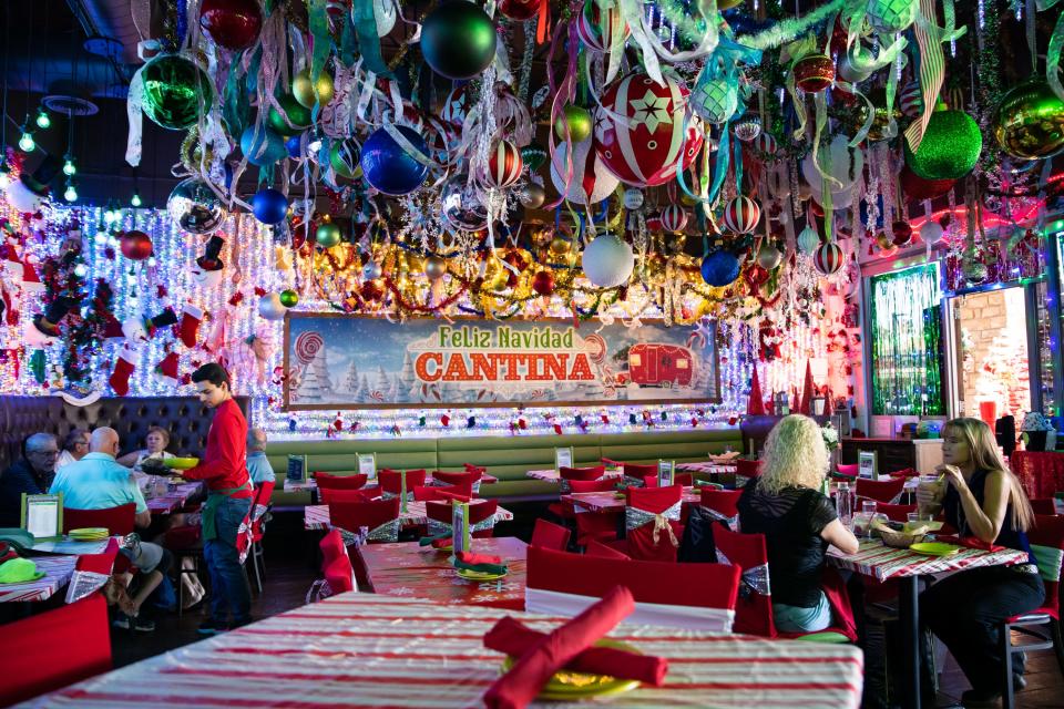 Salt and Lime Modern Mexican Grill decorates to transform into the Feliz Navidad Cantina for the holidays on Nov. 29, 2021, in Scottsdale.
