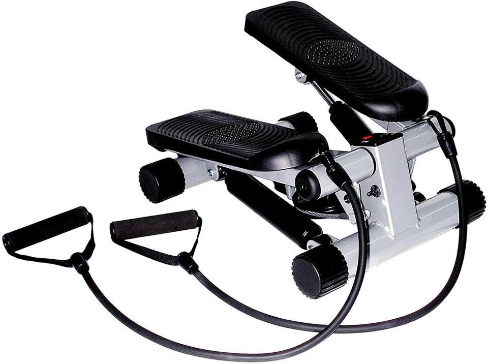 Sunny Health & Fitness Mini Stepper with Resistance Bands-  Amazon. 