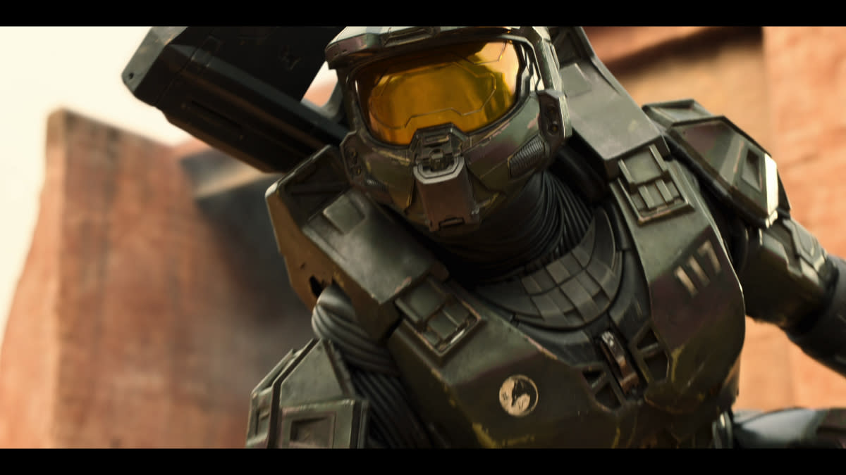 Pablo Schreiber as Master Chief in the long-awaited TV version of Halo. (Photo: Paramount+) 
