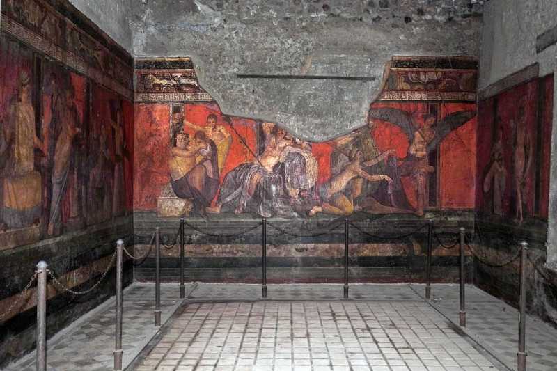 龐貝神秘別墅的壁畫（gisleh@Wikipedia/CC BY-SA 2.0）