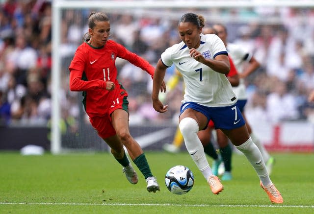 Lauren James in action against Portugal (Martin Rickett/PA)