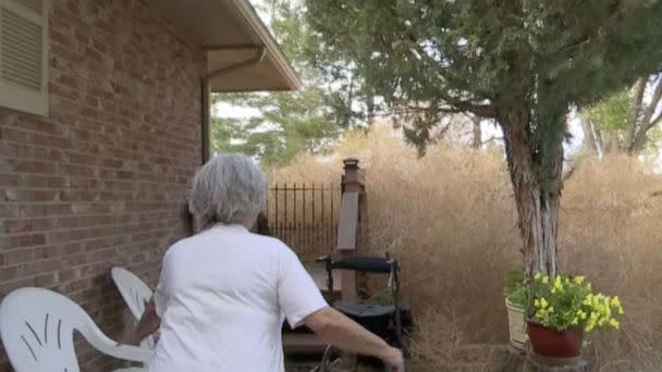 PHOTO: Marlies Gross' home was overrun with tumbleweeds in Fountain, Colo., Oct. 23, 2022. (KRDO)
